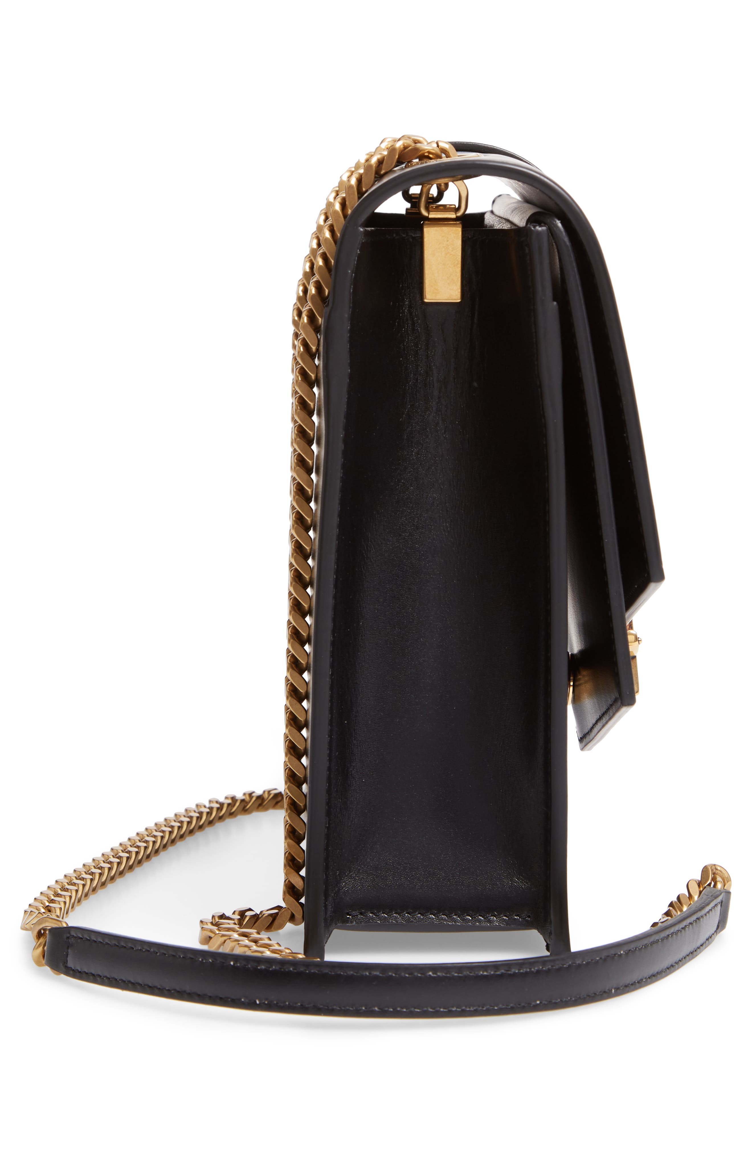 Sulpice Leather Shoulder Bag, Alternate, color, NOIR