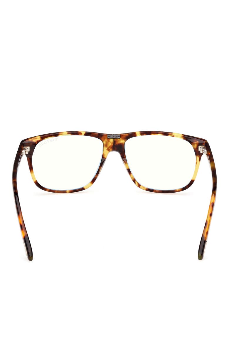 56mm Pilot Blue Light Blocking Glasses, Alternate, color, HAVANA / T LOGO / BLUE BLOCK