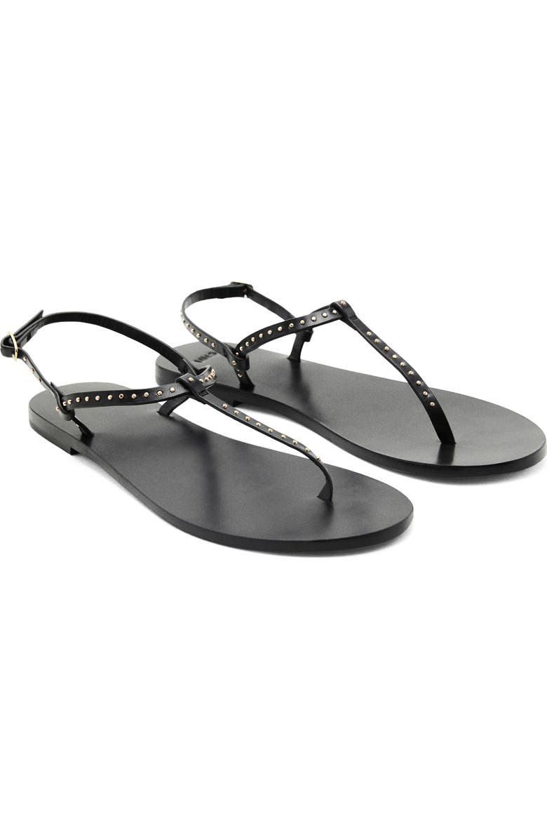 MANGO Mini Stud Slingback Sandal, Main, color, Black