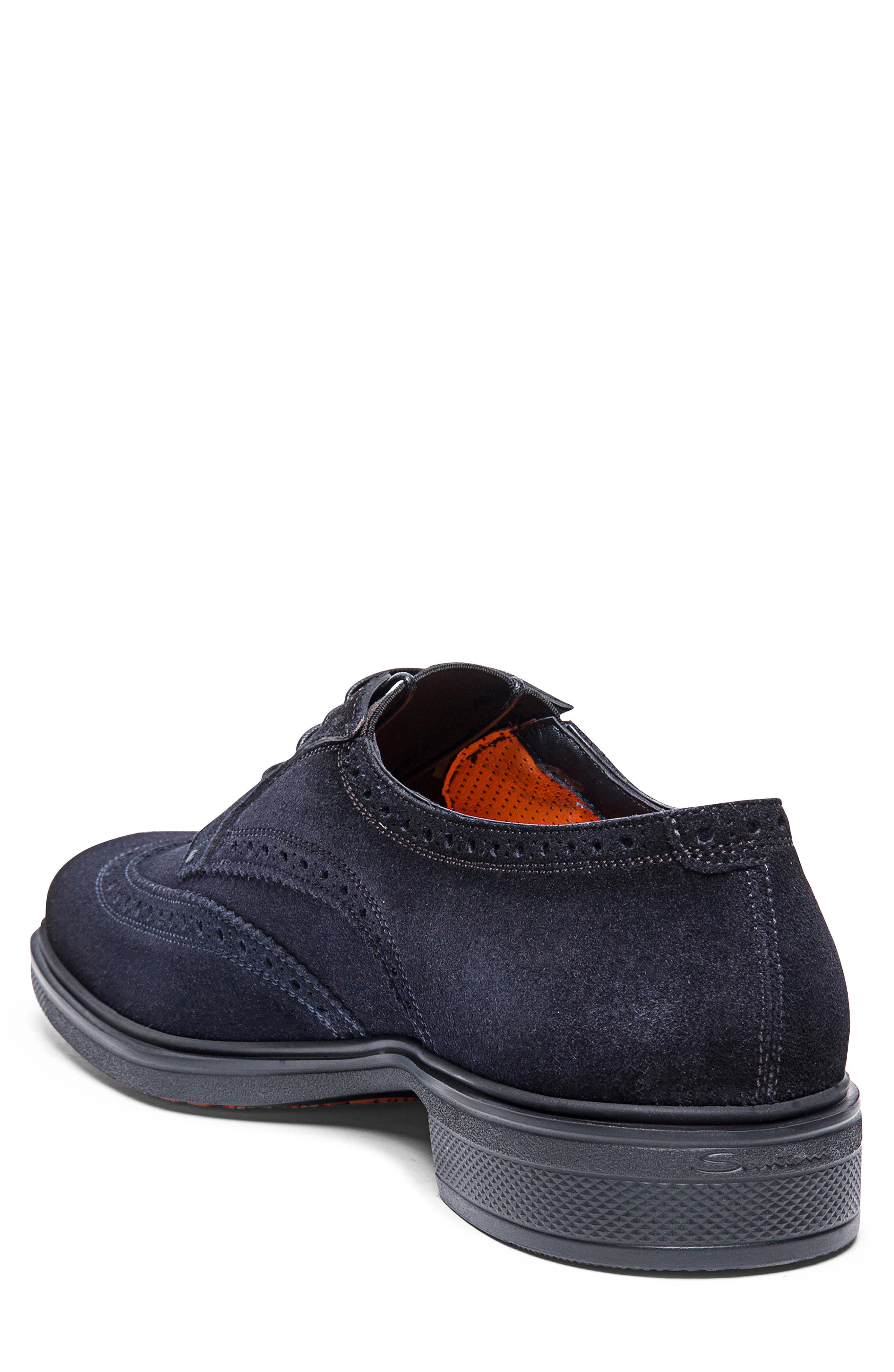 Santoni Easy Wingtip Derby, Alternate, color, Blue