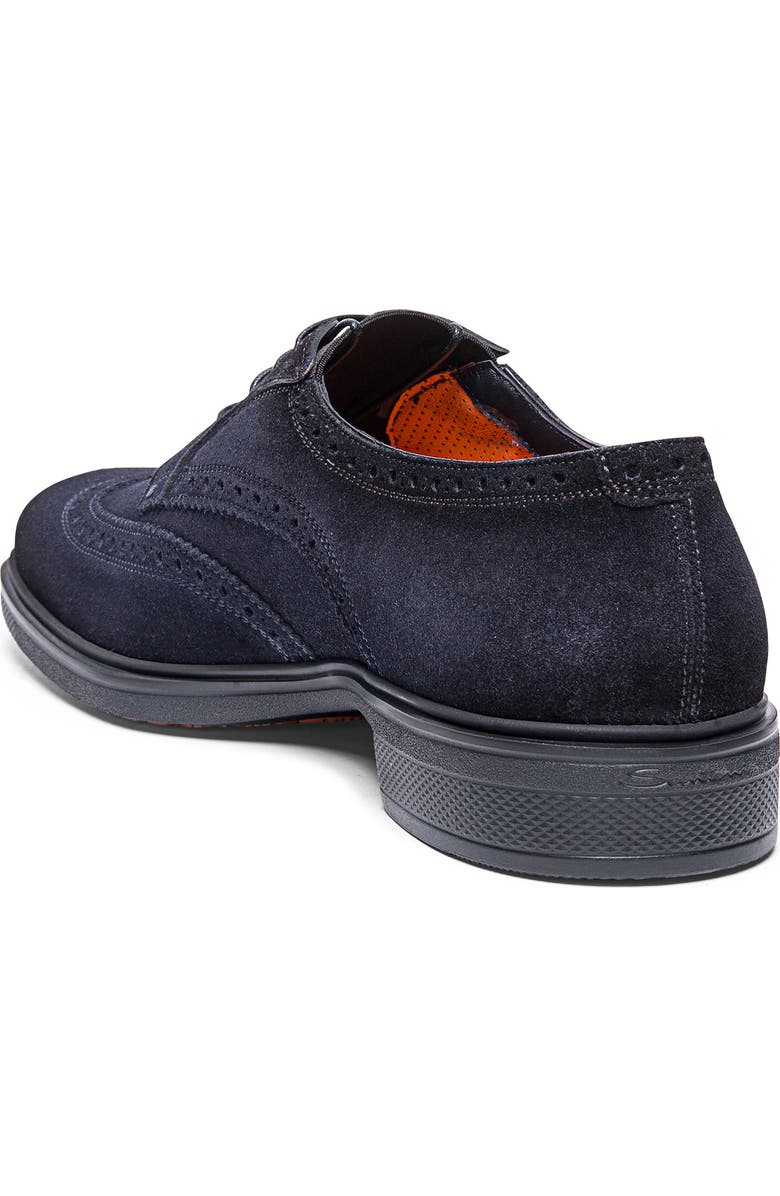 Santoni Easy Wingtip Derby, Alternate, color, Blue
