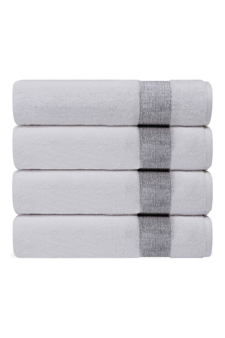 Pera 4-Piece Turkish Cotton Washcloths, Main, color, SILVER