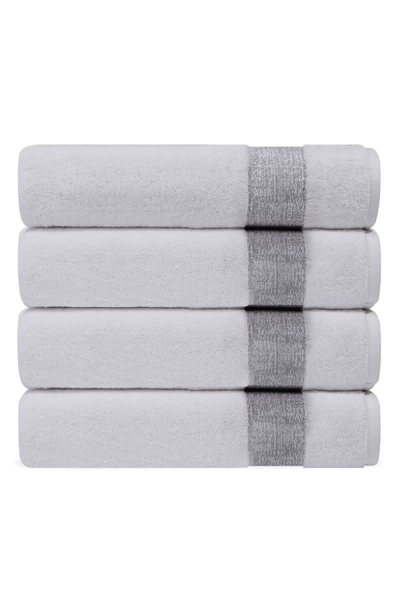 DePera Pera 4-Piece Turkish Cotton Washcloths, Main, color, Silver