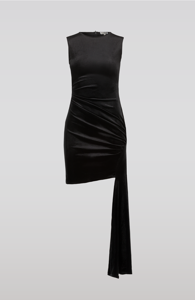 SAEMDI Velvet Side Tail Dress, Main, color, Black