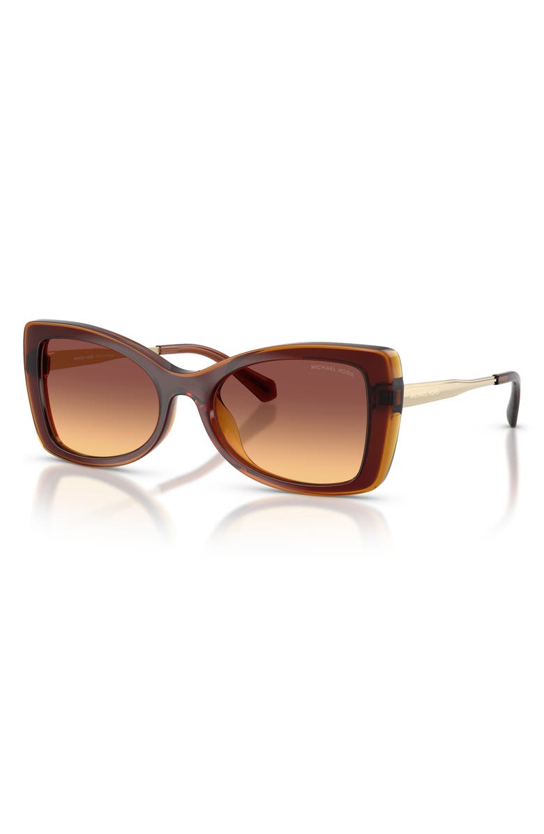 Michael Kors Malaga 53mm Gradient Butterfly Sunglasses, Alternate, color, Dark Brown / Brown Gradient