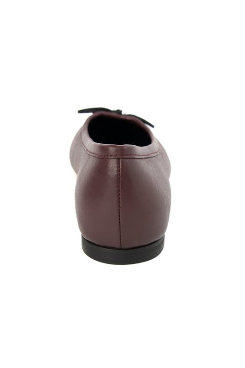 Menina Step Amelie Leather Ballet Flat In Burgundy