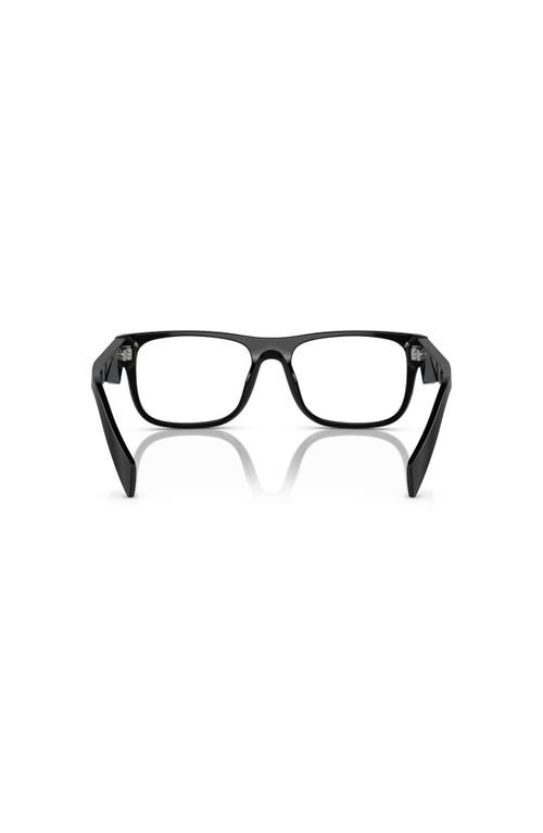 Prada 53mm Rectangle Optical Glasses In Black