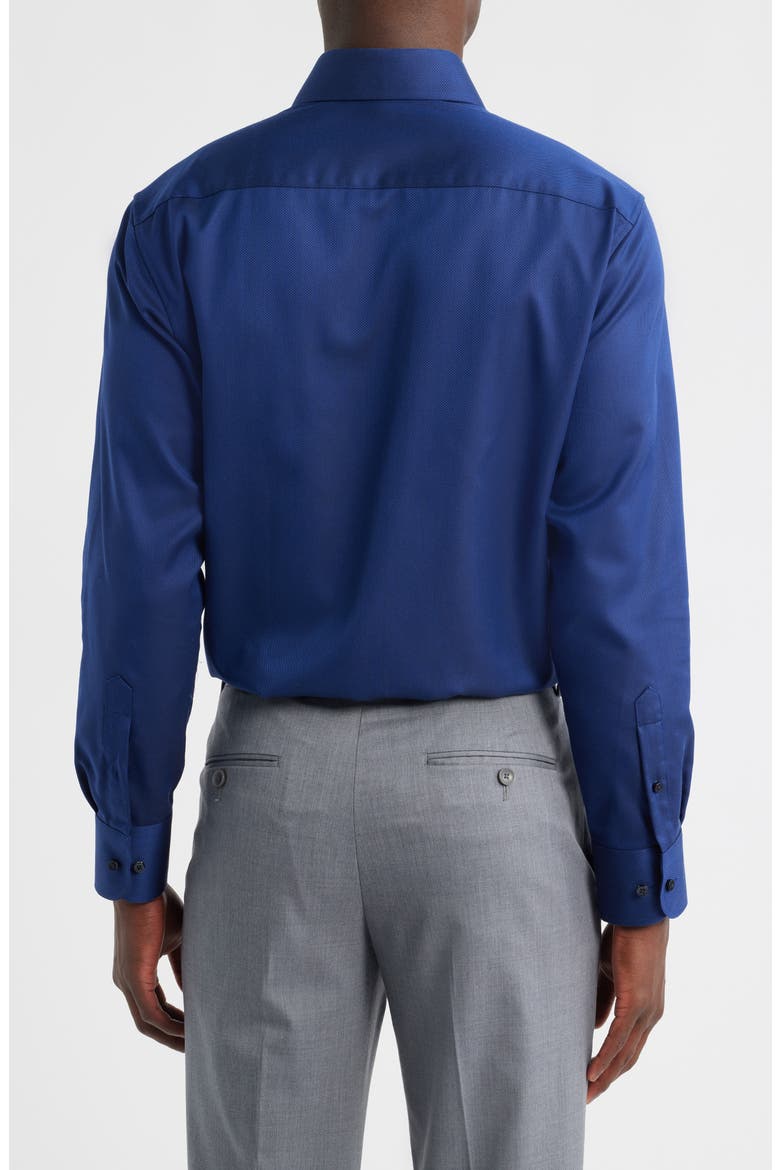 Modern Fit Solid Non-Iron Cotton Dobby Dress Shirt, Alternate, color, NAVY