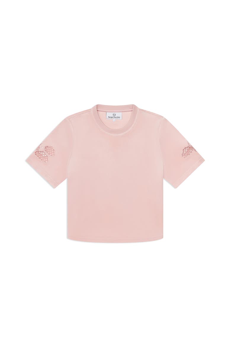 Nuvola Velour Cropped T-Shirt, Alternate, color, BARELY THERE