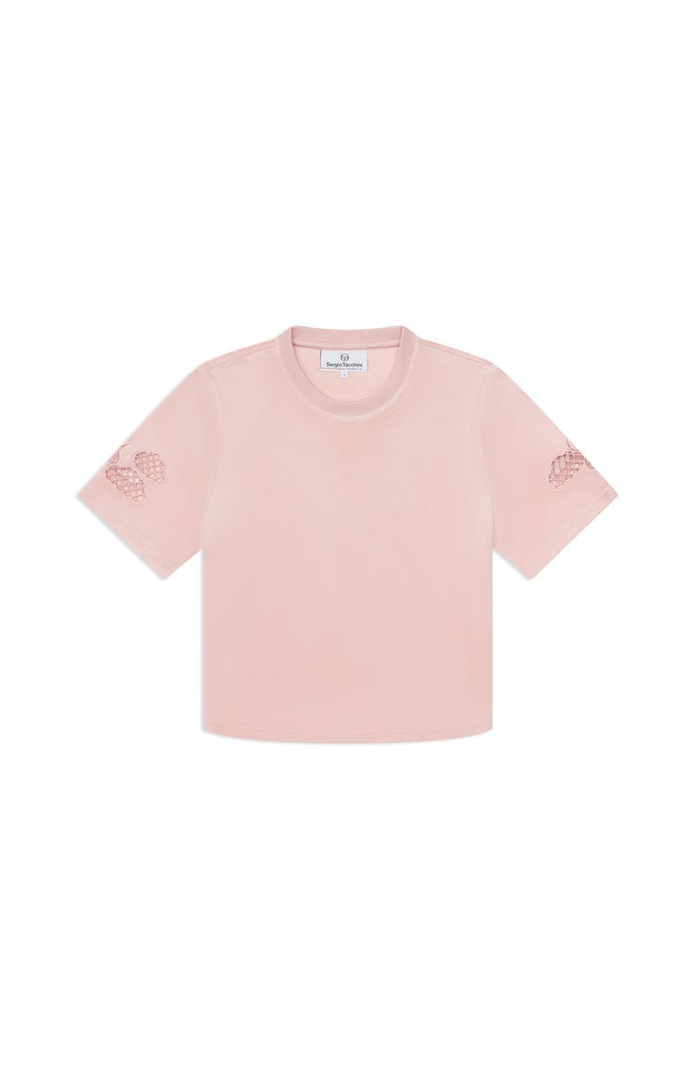 Sergio Tacchini Nuvola Velour Cropped T-shirt, Alternate, color, Barely There