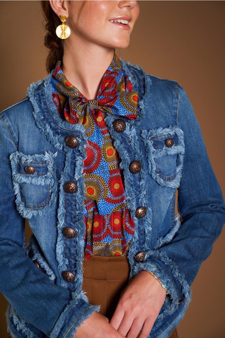 Jeans Jacket With Fringes, Alternate, color, Jeans Blue