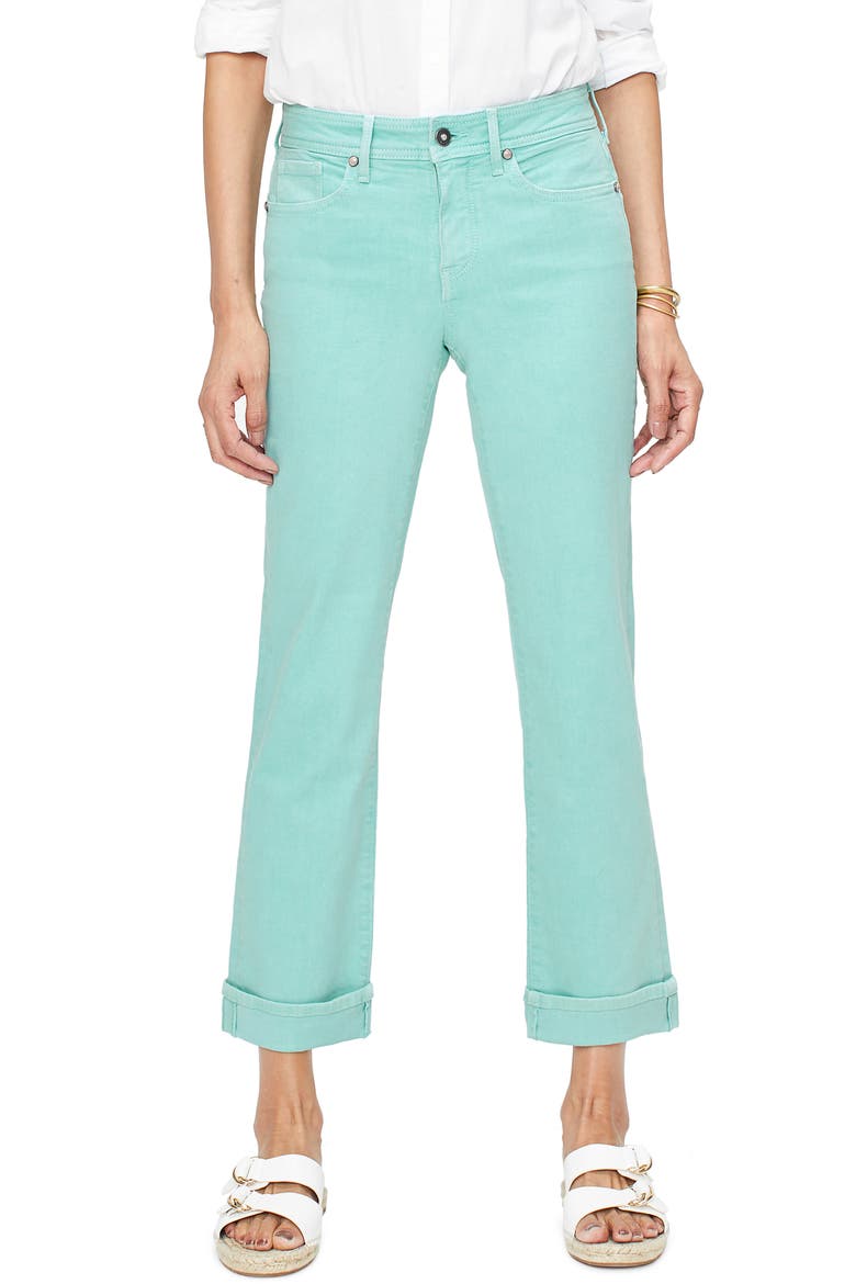 Marilyn Cuff Ankle Straight Leg Jeans, Main, color, BLUE DAISY