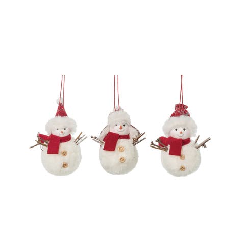 Snowman Friends Ornaments, Set of 3