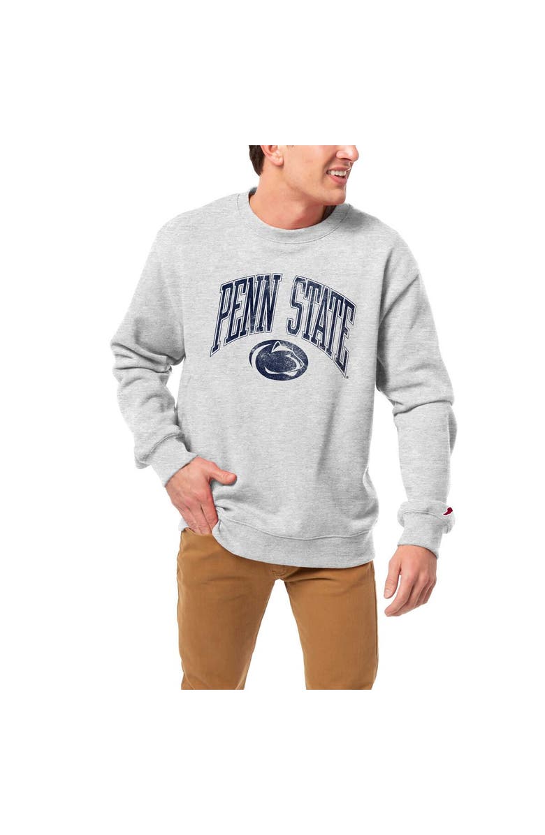 LEAGUE COLLEGIATE WEAR Men's League Collegiate Wear Heather Gray Penn State Nittany Lions Tall Arch Essential Pullover Sweatshirt, Alternate, color, 