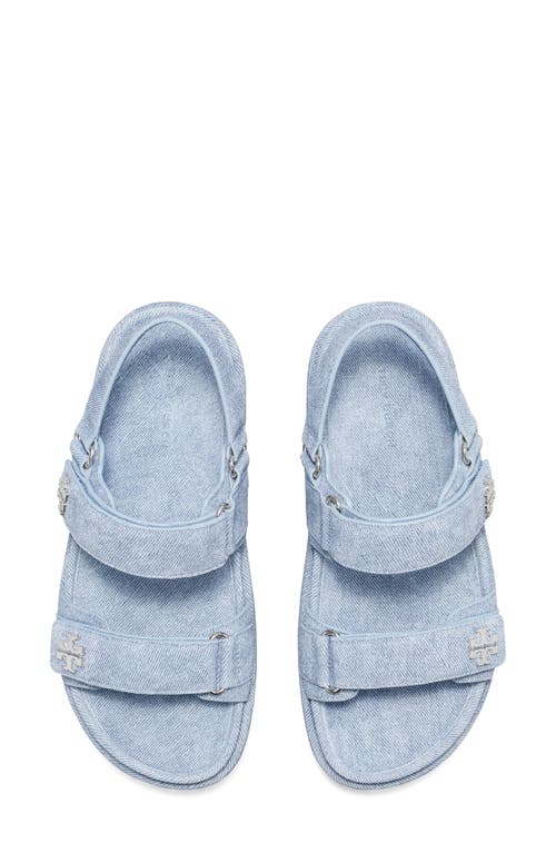 Shop Tory Burch Kira Platform Sport Sandal In Blue Cloud