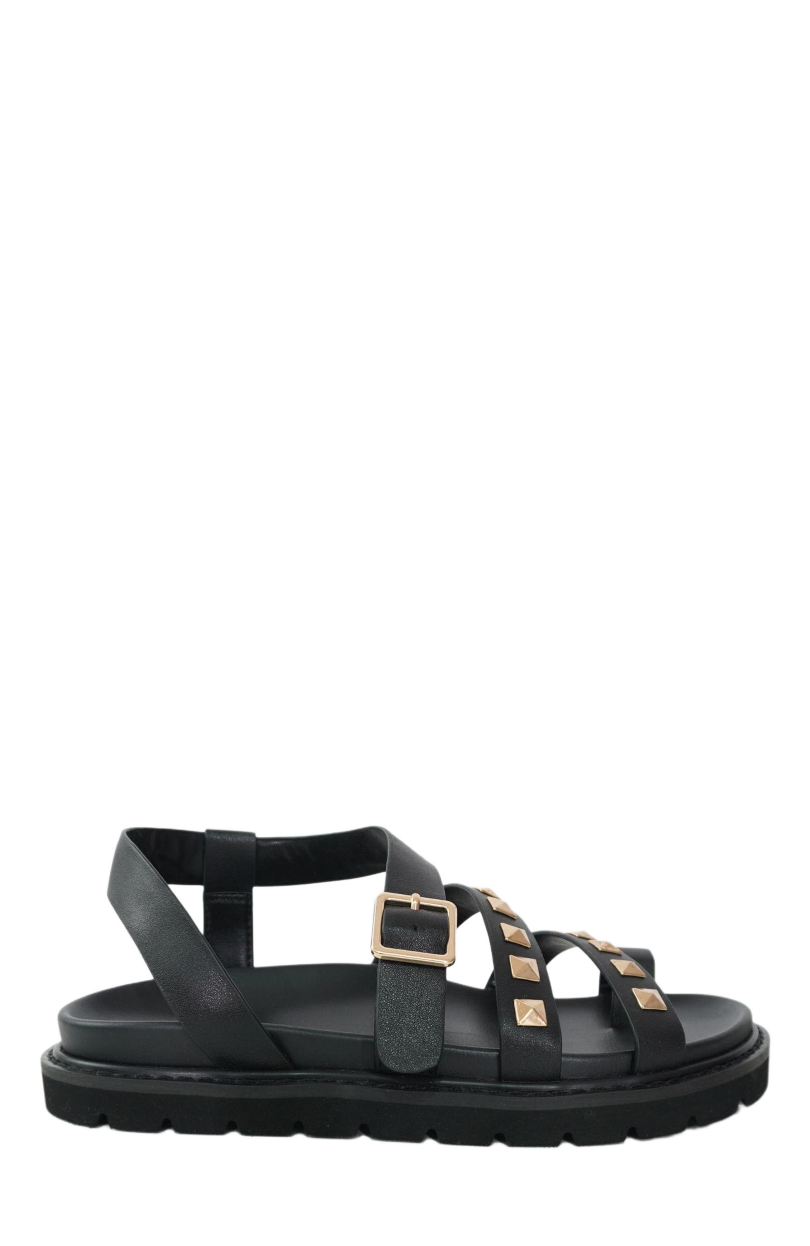 Belle & Bloom Morning Mood Chunky Stud Sandal, Main, color, Black