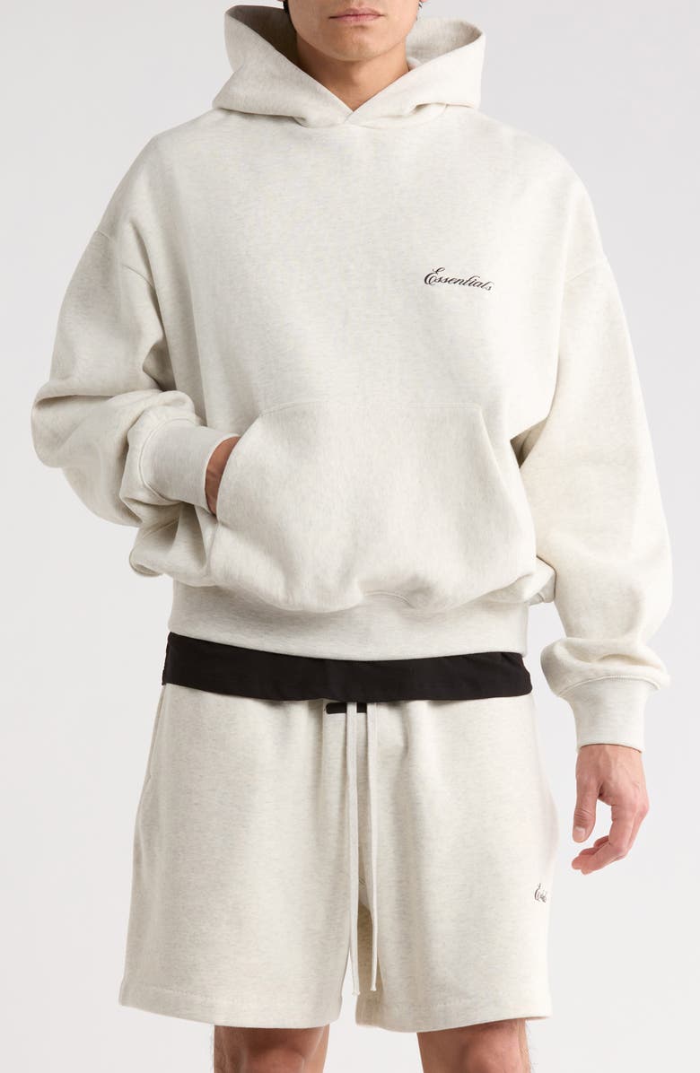 Fear of God Essentials Classic Fleece Pullover Hoodie, Main, color, Oatmeal Heather