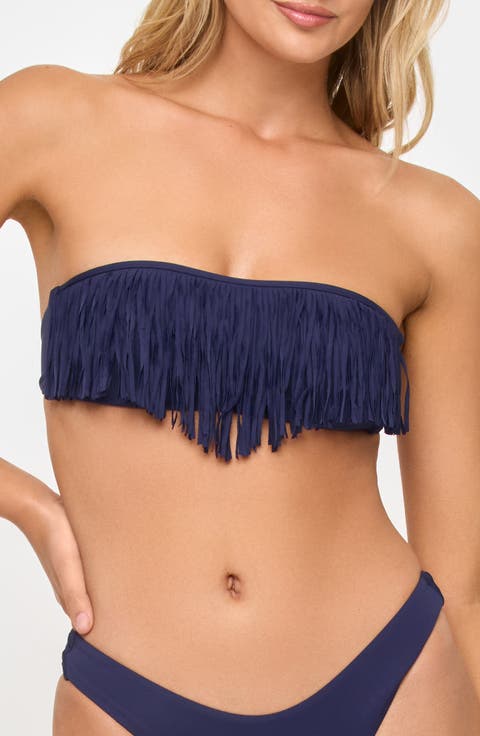 Dixie Fringe Strapless Bikini Top