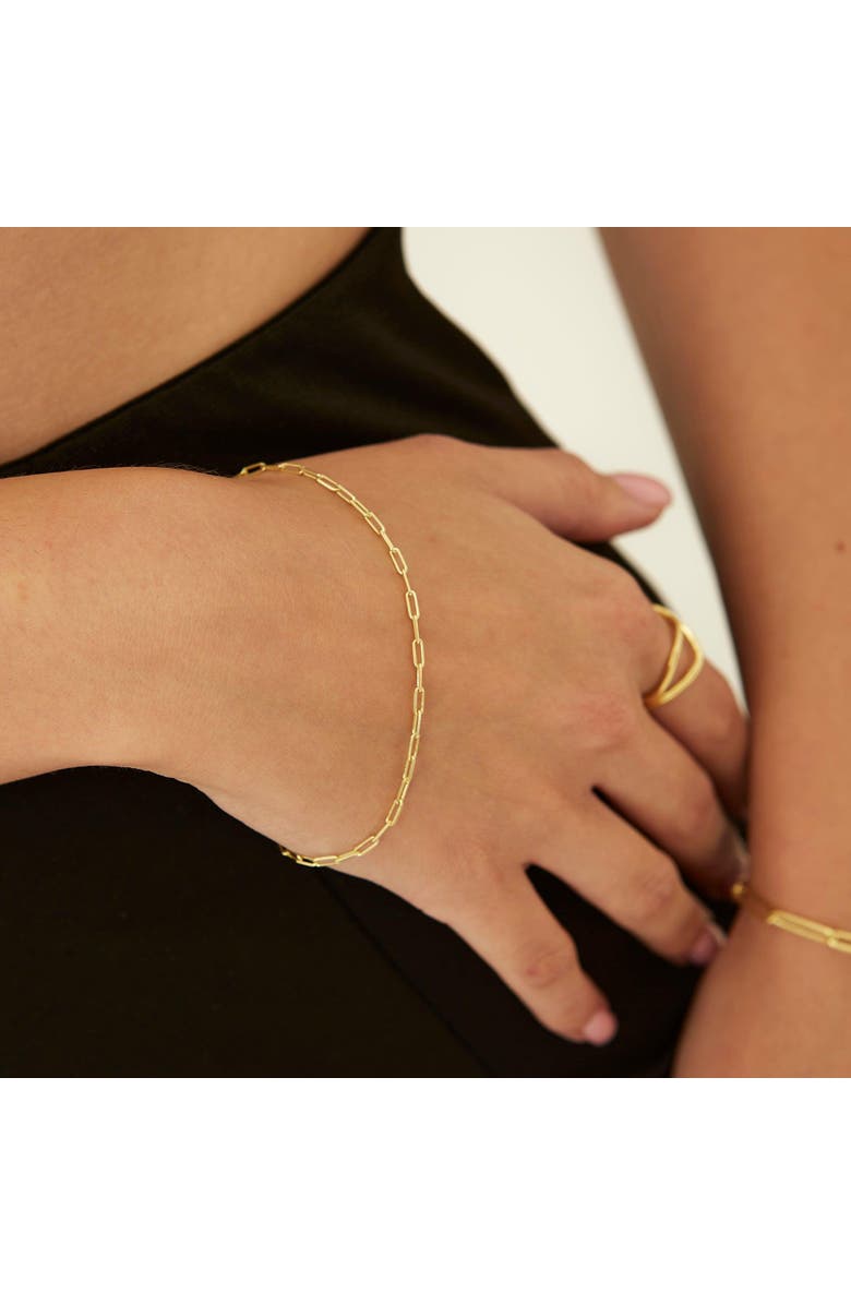 Spero London Rectangular Sterling Silver Chain Bracelet, Alternate, color, Gold