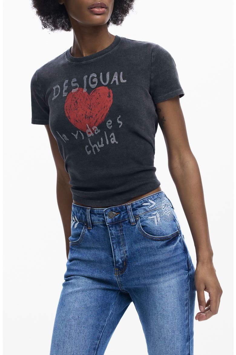 Heart Cotton Graphic T-Shirt, Main, color, ANTHRACITE GRAY