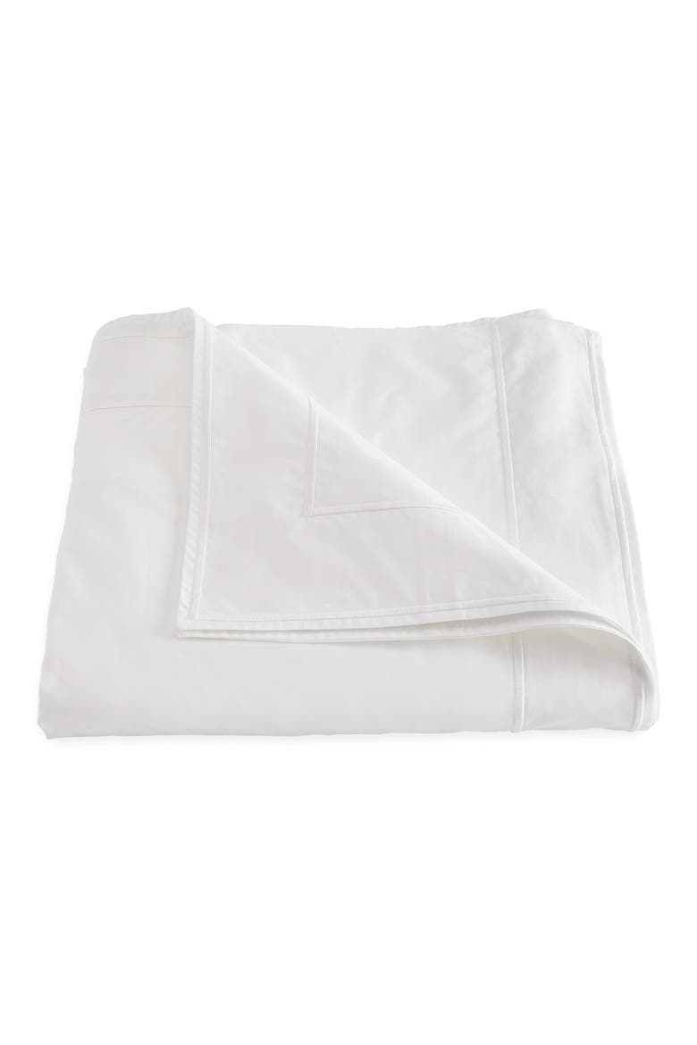 Ansonia Cotton Percale Duvet Cover, Main, color, WHITE/ WHITE