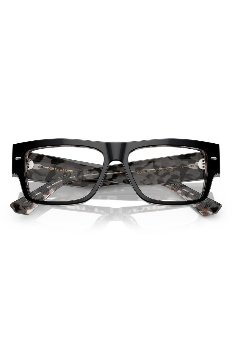 Dolce&Gabbana 55mm Rectangular Optical Glasses, Alternate, color, 