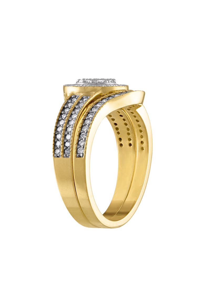 14K Gold Over Silver Diamond Bridal Ring - 0.56ct., Alternate, color, YELLOW