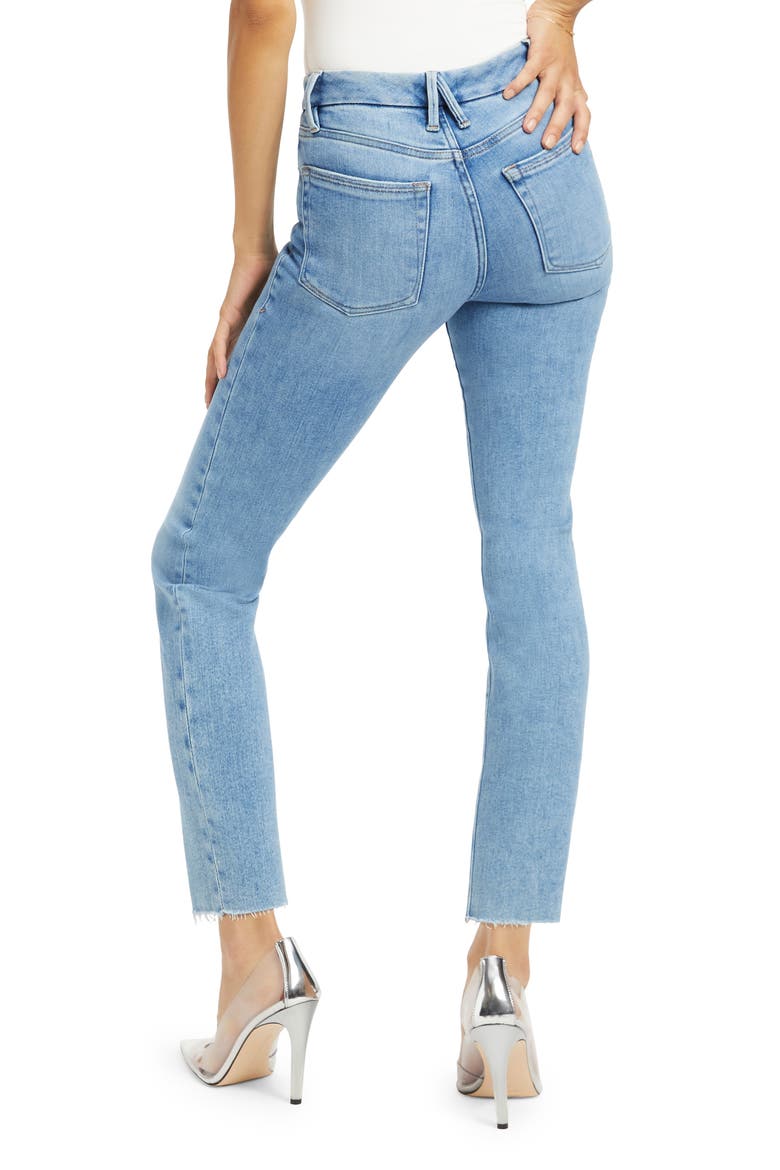 Good Legs Raw Hem High Waist Cigarette Leg Jeans, Alternate, color, INDIGO287
