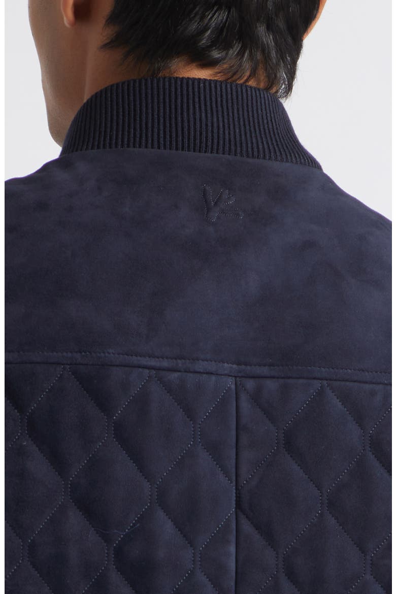 Quilted Suede Vest, Alternate, color, NAVY 814