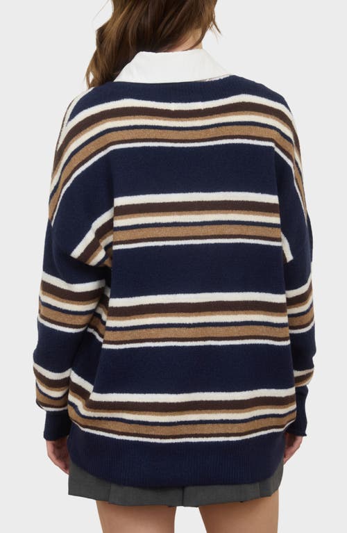 Blu Pepper Pullover V-neck Sweater In Blue