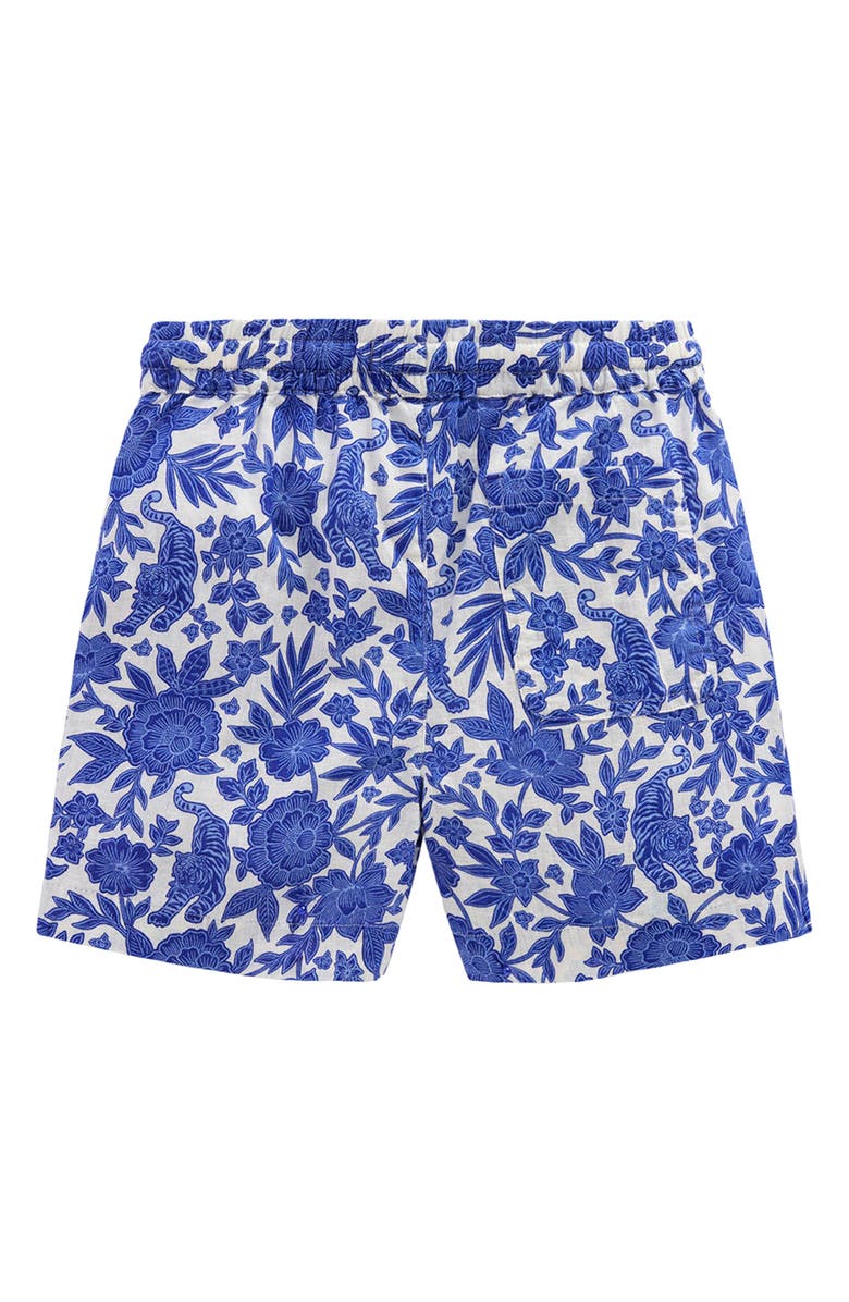 Mini Boden Kids' Linen & Cotton Shorts, Alternate, color, Tiger Woodblock