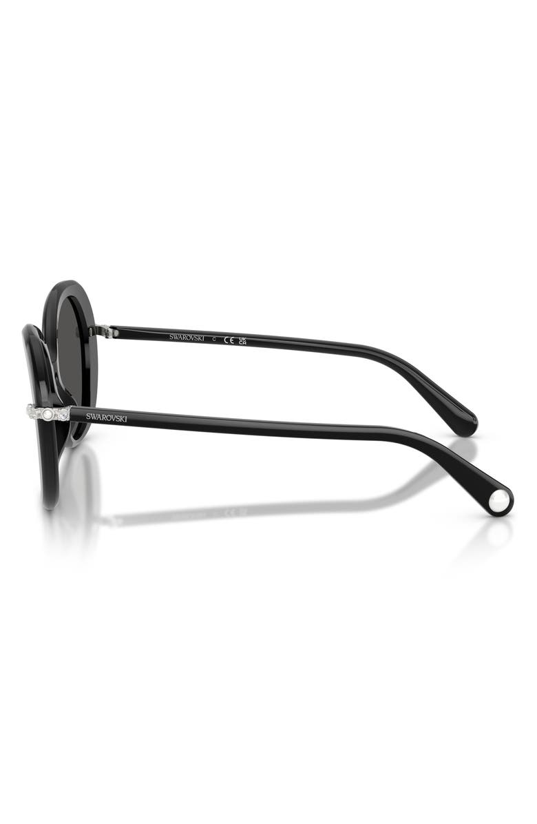 Swarovski 55mm Butterfly Sunglasses, Alternate, color, Black / Dark Grey