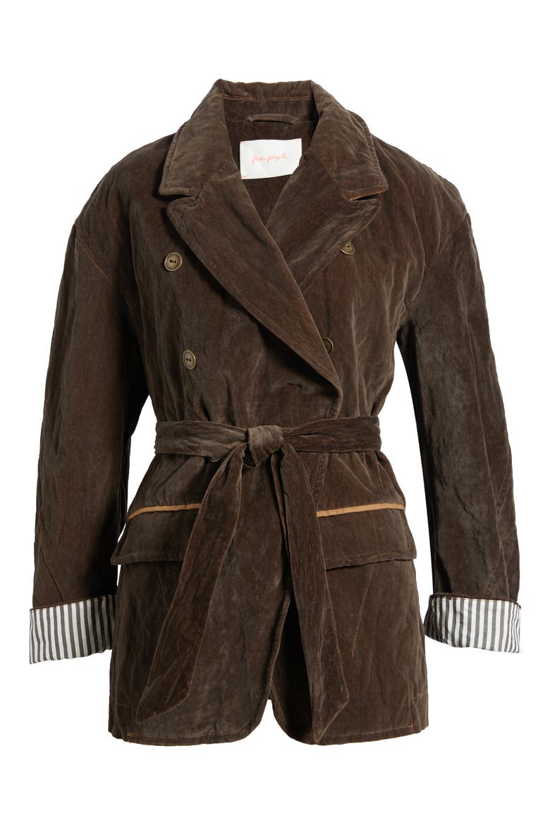 August Velvet Jacket, Alternate, color, RICH COFFEE
