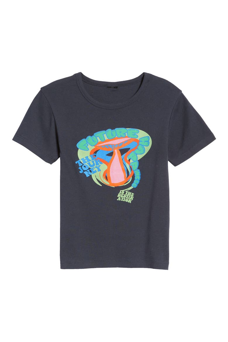 Urban Outfitters Mushroom Baby Graphic Tee, Alternate, color, CHARCOAL