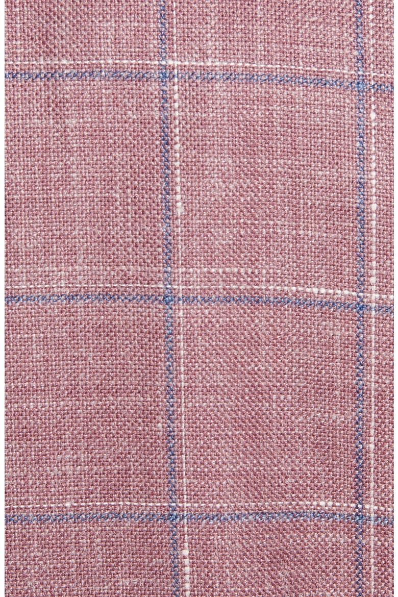 Classic Fit Windowpane Wool Blend Sport Coat, Alternate, color, ROSE/ WHITE