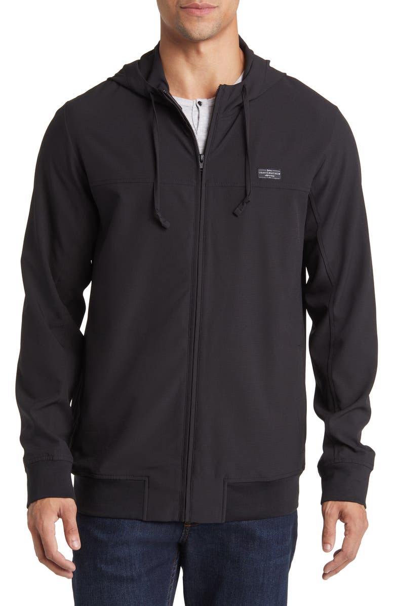 TravisMathew Wanderlust Hooded Jacket, Alternate, color, Black