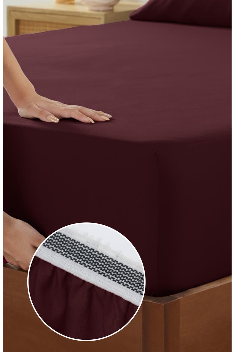 Hotel Luxe 800 Thread Count 100% Cotton Sateen Sheet Set, Alternate, color, Red Wine