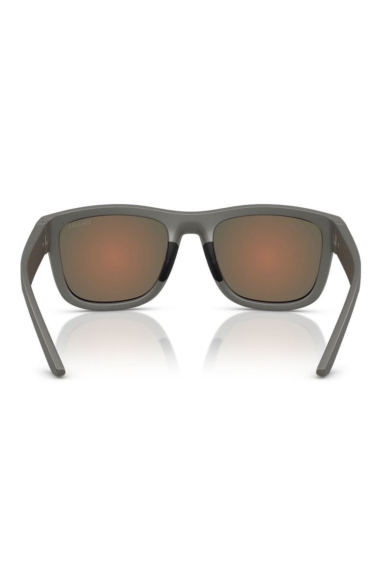 56mm Pillow Sunglasses, Alternate, color, SILVER GREY / BROWN ORANGE