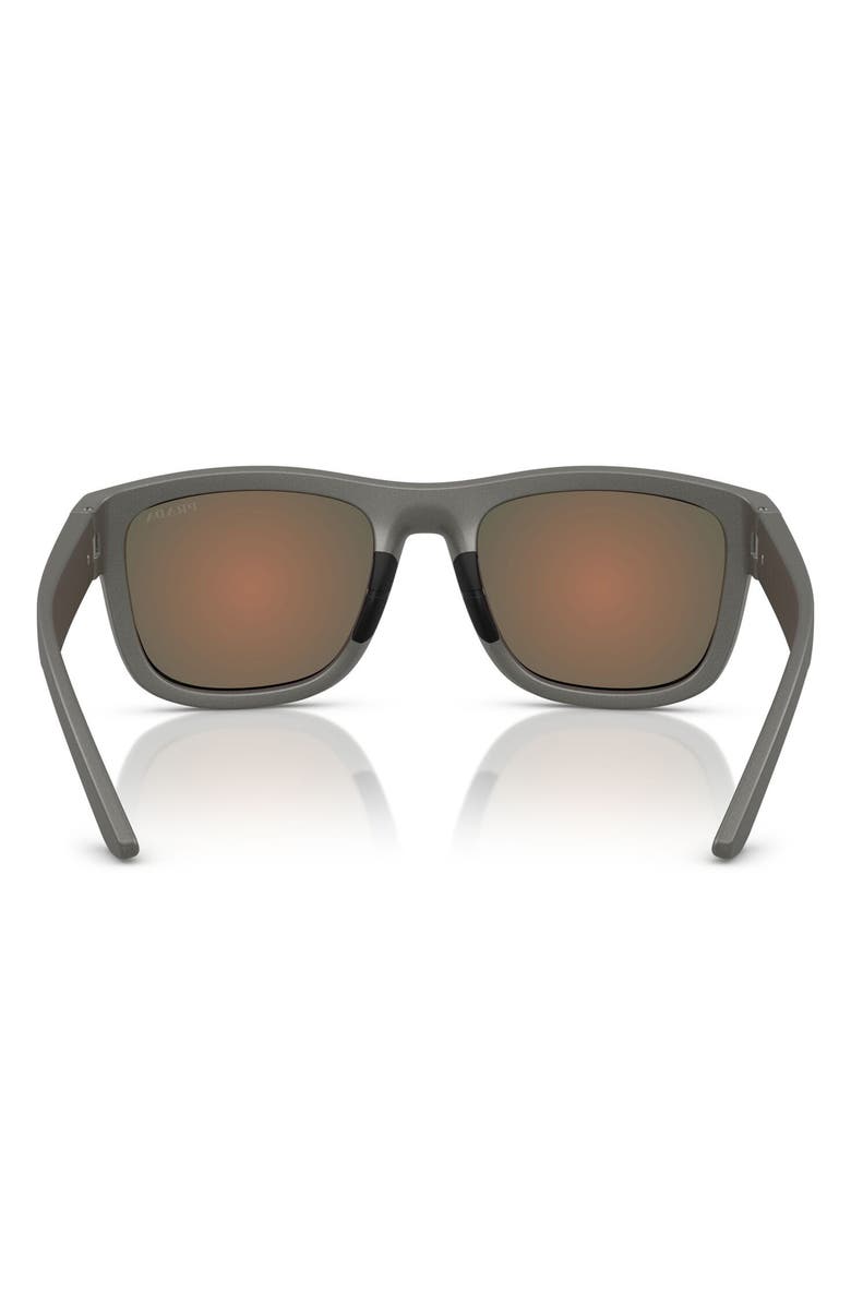 Prada Linea Rossa 56mm Pillow Sunglasses, Alternate, color, Silver Grey / Brown Orange