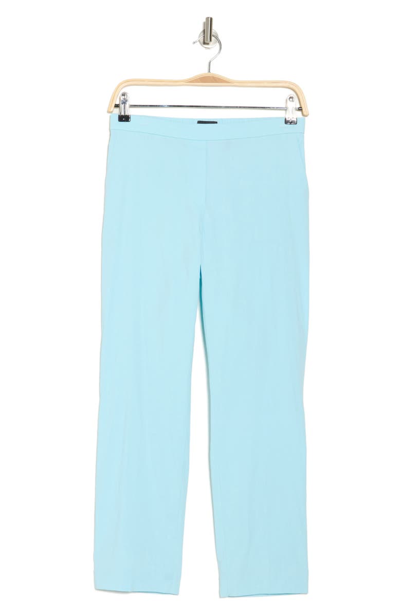 Theory Treeca Linen Blend Pull-On Crop Pants, Alternate, color, Cyan