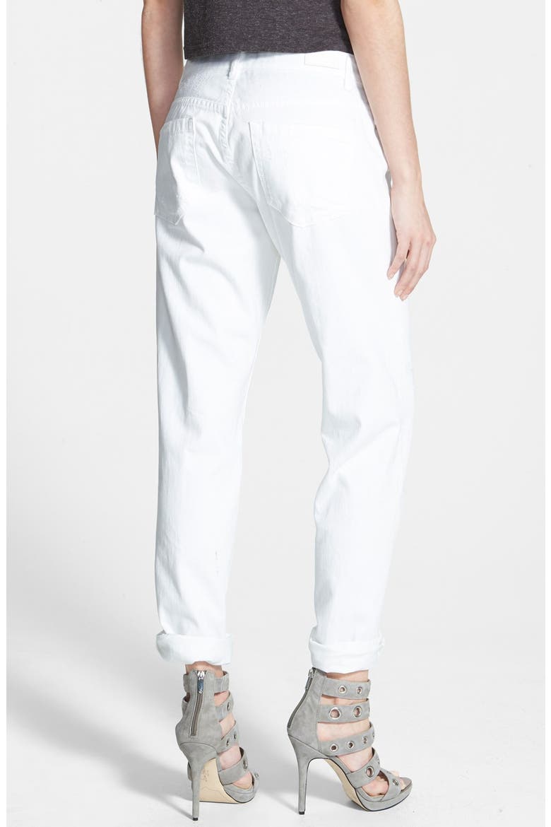 Destroyed Boyfriend Jeans, Alternate, color, WHITE