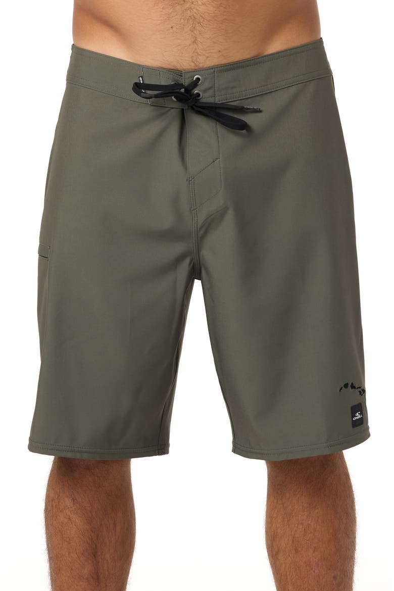 Hyperfreak Heat Solid Hawaii 2 Board Shorts, Main, color, ARMY
