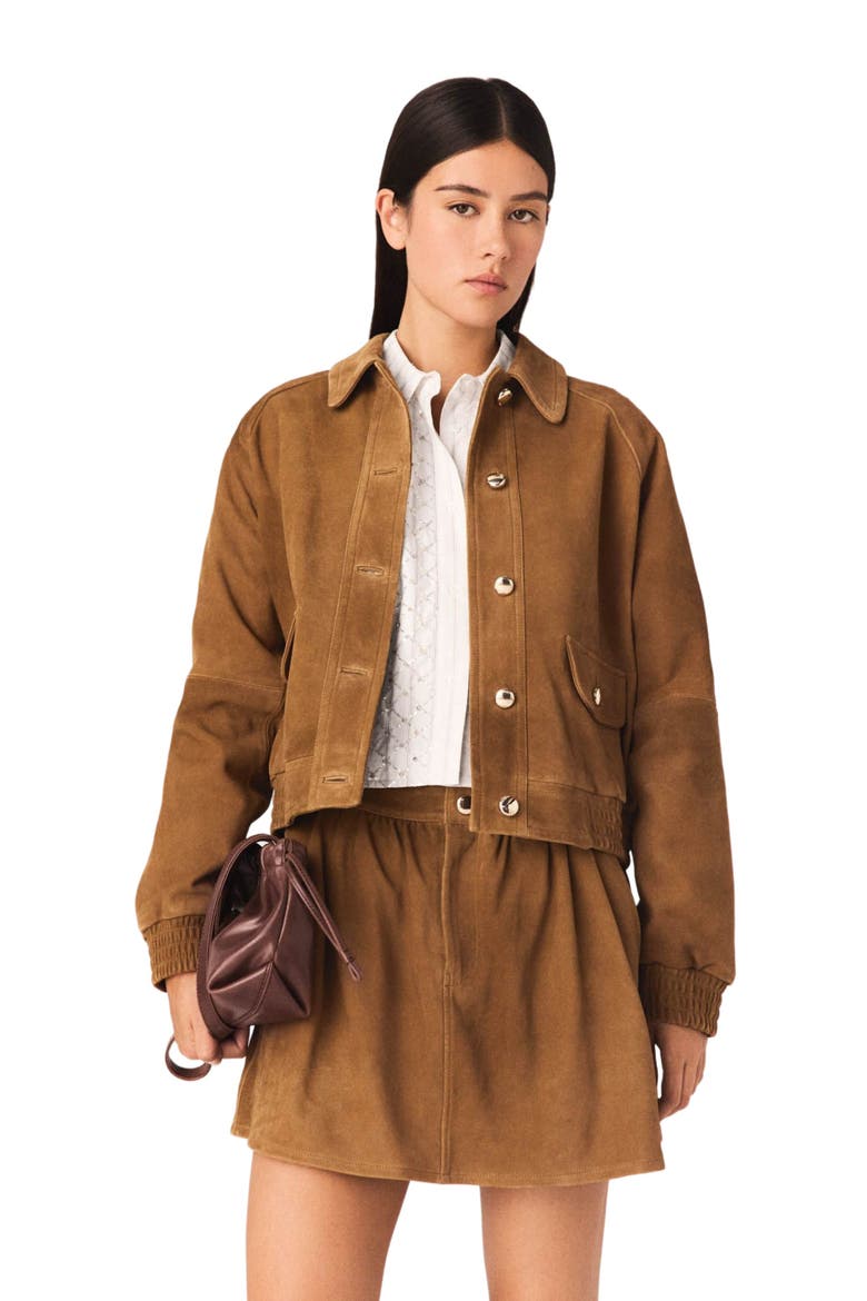 Suede jacket, Main, color, Camel