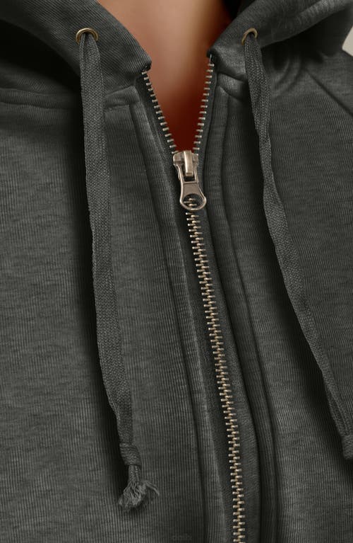 Dalix Bow Fleece Zip Hoodie In Gray