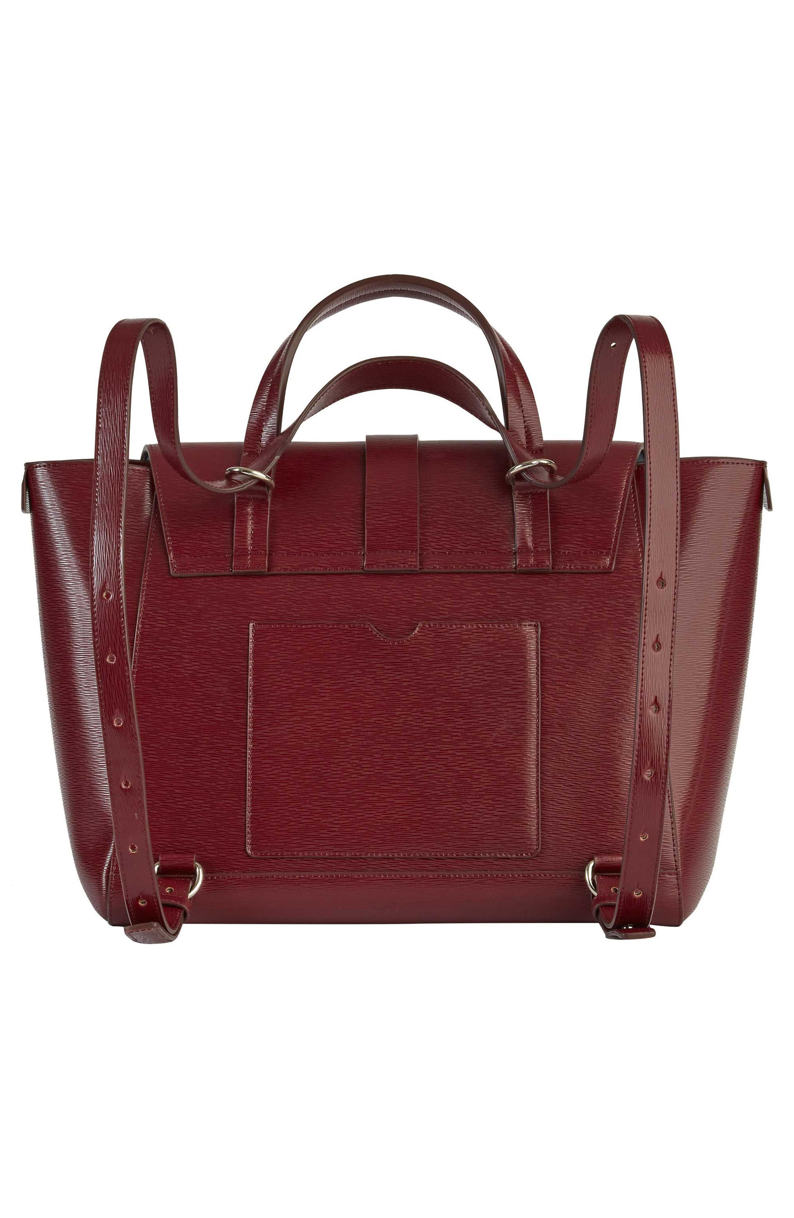 Maestra Textured Leather Satchel, Alternate, color, BORDEAUX