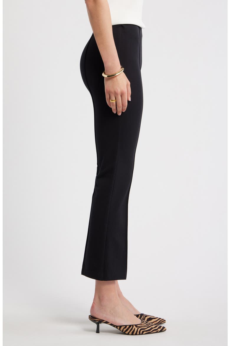 Seamed Stretch Ponte Flare Leg Pants, Alternate, color, BLACK
