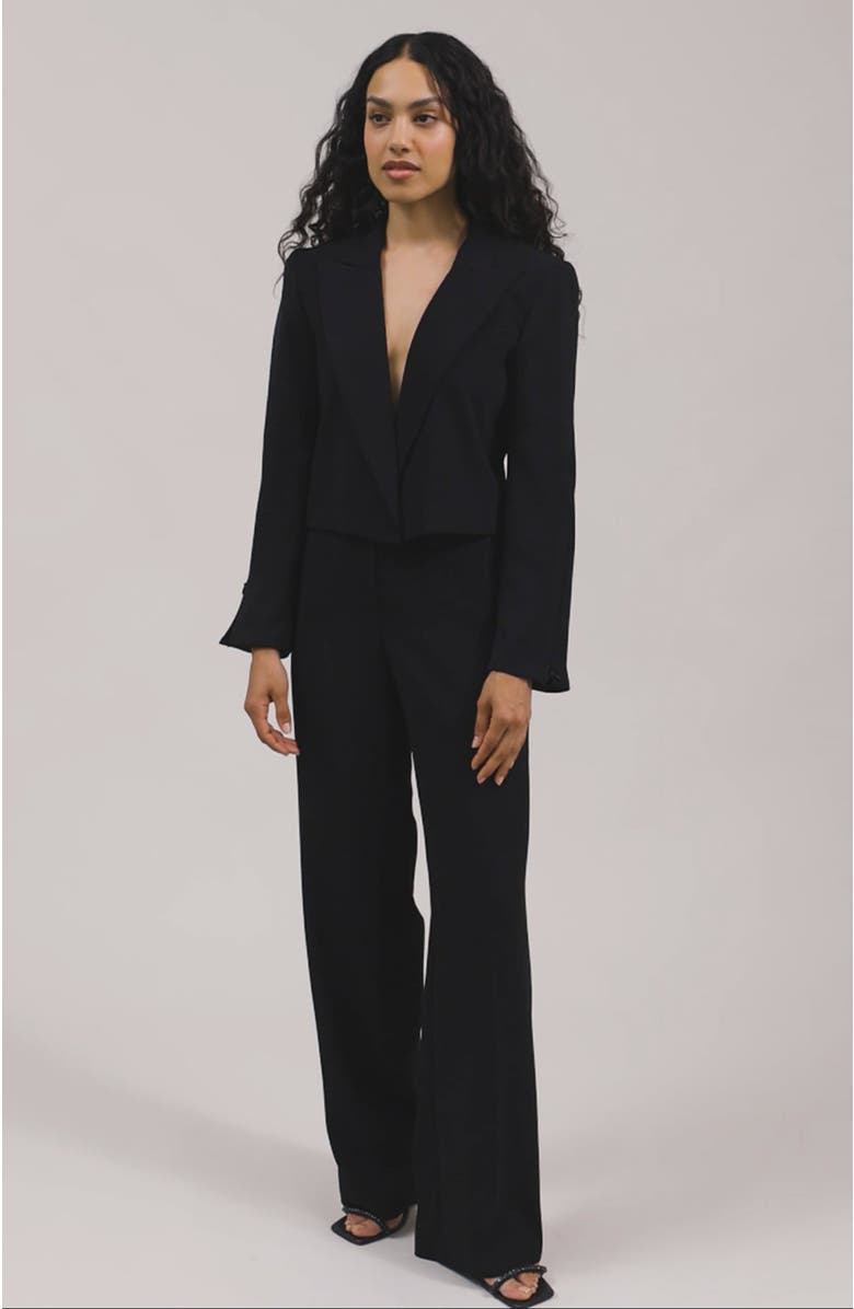 Anne Fontaine Women 's Pant  Argan Black Designer Maxi Pants In Flowing Crepe Fabric, Alternate, color, Black