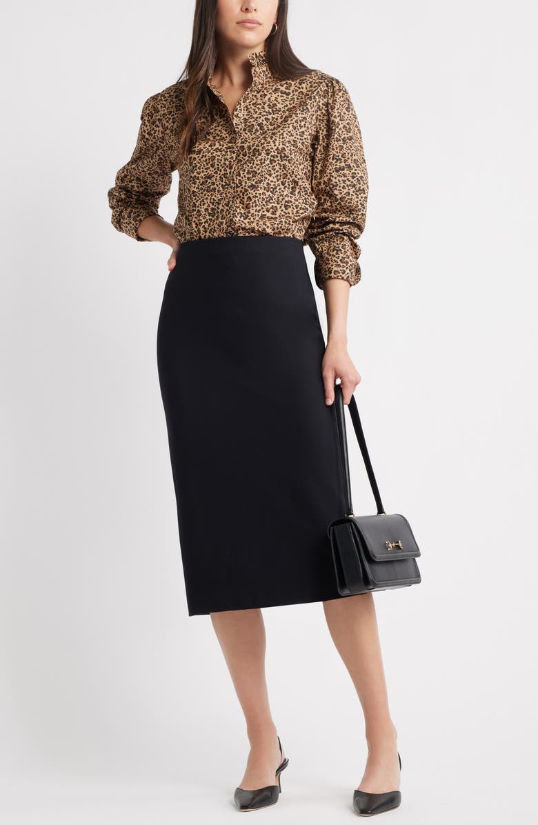 Caslon<sup>®</sup> Ponte Pencil Skirt, Alternate, color, Black