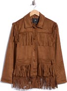 7 For All Mankind Fringed Faux Suede Shacket