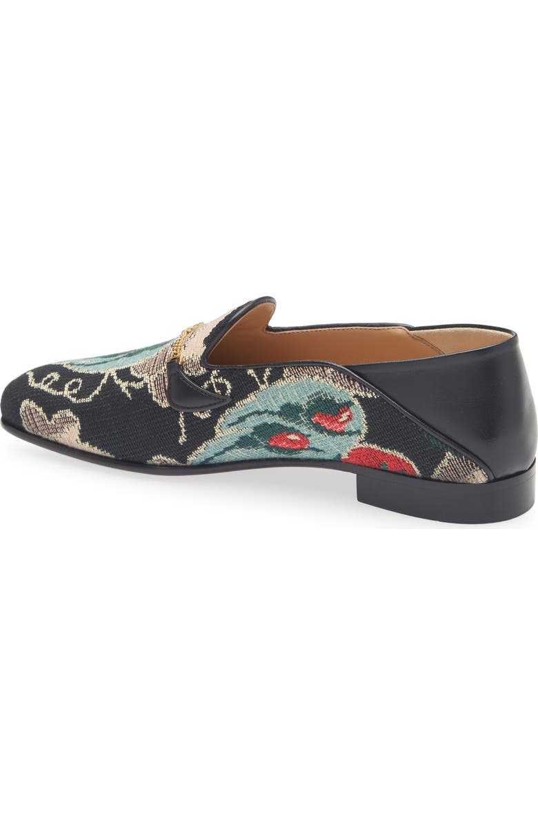 Valentino Garavani Floral Jacquard Bit Loafer, Alternate, color, Black Multi